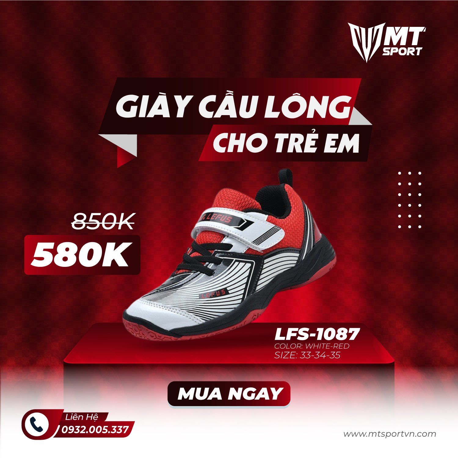 Giày Cầu Lông trẻ em LEFUS