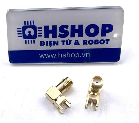 Đầu nối RF SMA cái vuông góc Female SMA-KWE PCB Vertical Mount 14.5mm