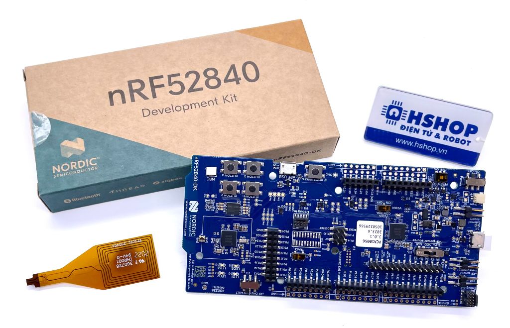 Mạch nRF52840 DK, Bluetooth Low Energy, Bluetooth mesh, NFC, Thread and Zigbee development kit for the nRF52840 SoC