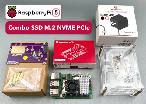 Combo Raspberry Pi 5 RAM 4/8GB sử dụng ổ cứng SSD M.2 NVME PCie