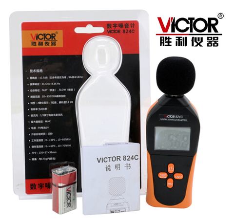 Máy đo cường độ âm thanh Sound Level Meter 30-130dB Victor VC824C