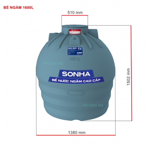 Bể ngầm nhựa Sơn Hà 1600 lít