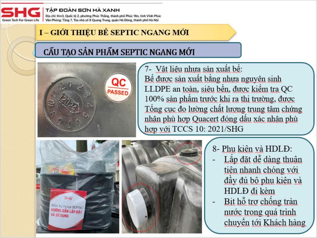 Bể phốt SHG 1600L ngang