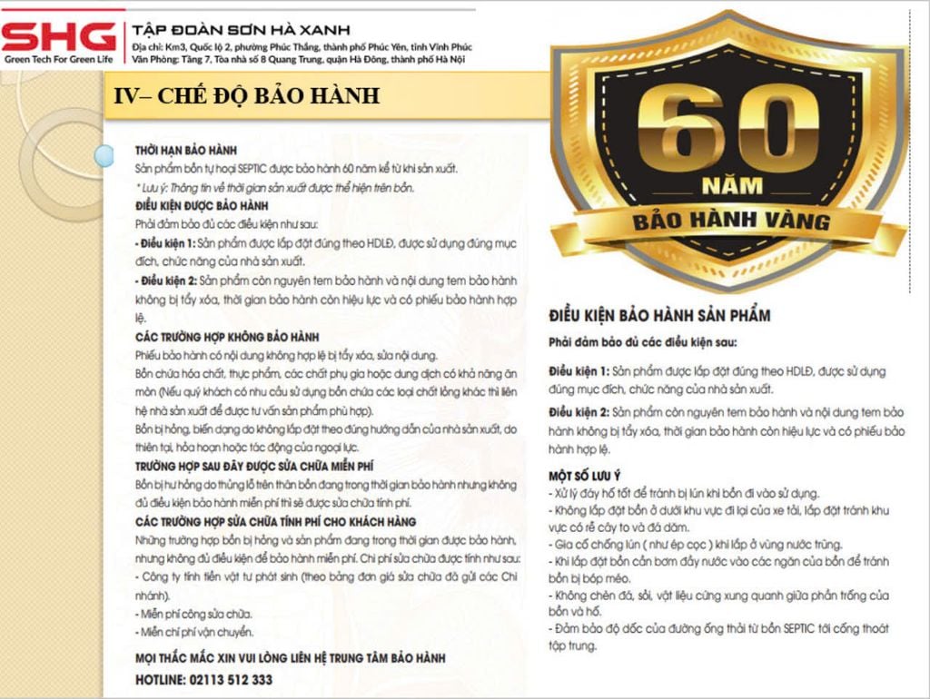 Bể phốt SHG 1600L ngang