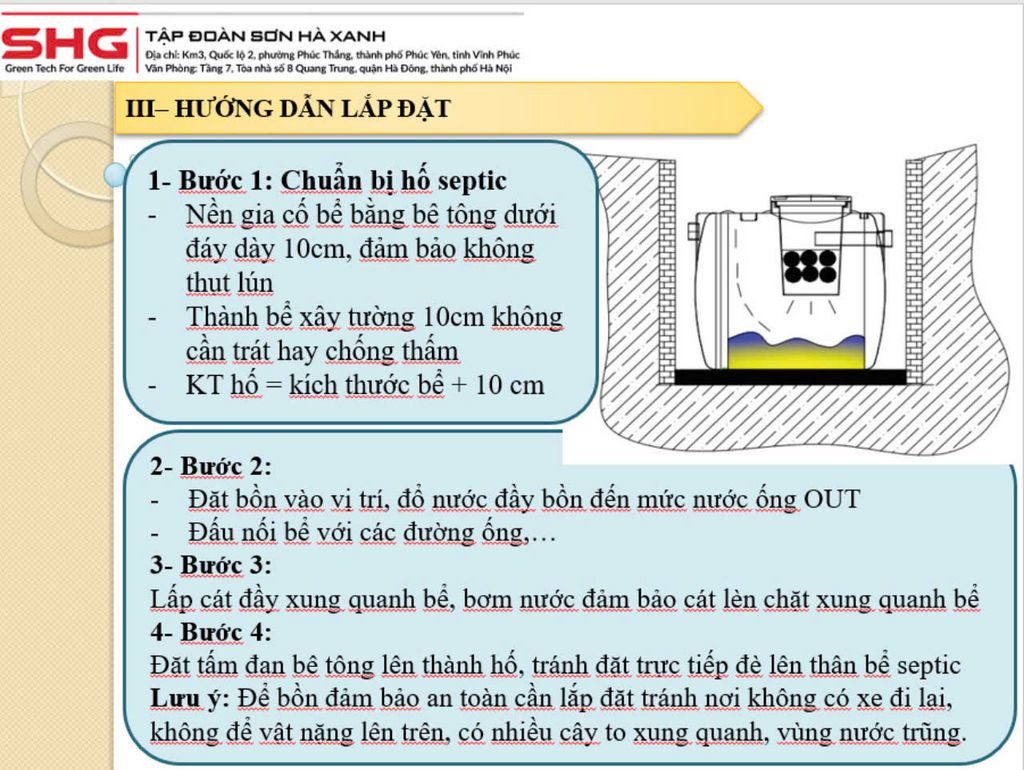 Bể phốt ngang SHG 2200L