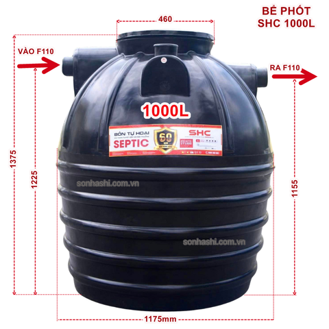 Bể phốt SHC 1000L đứng