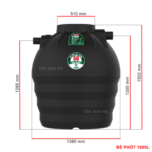 Bể phốt Sơn Hà 1600L