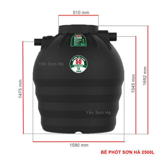 Bể Tự Hoại Septic Sơn Hà 2500 Lít