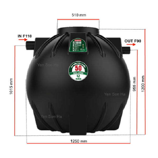 Bể phốt Sơn Hà 1000L