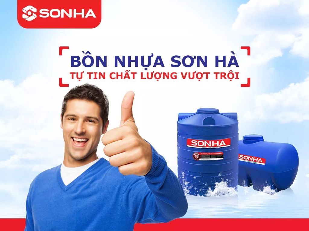 Bồn nhựa Sơn Hà 500L đứng