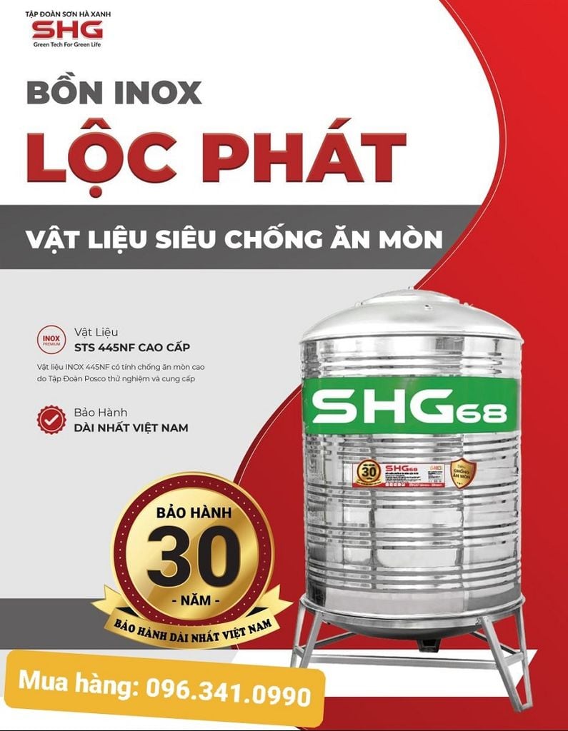 Bồn nước Lộc Phát chống ăn mòn SHG68 1000L