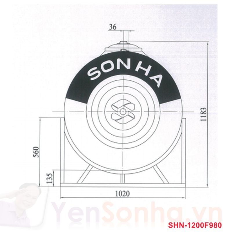 Bồn Nước Sơn Hà 1200L Ngang