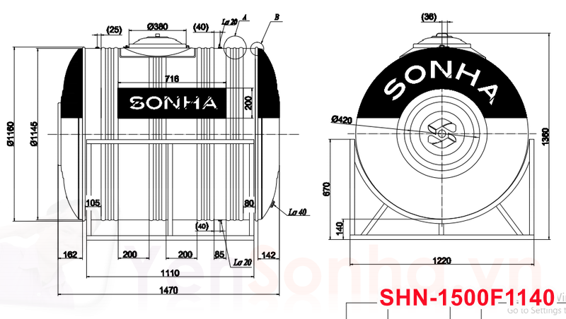 Bồn nước Inox Sơn Hà 1500 lít giá sốc