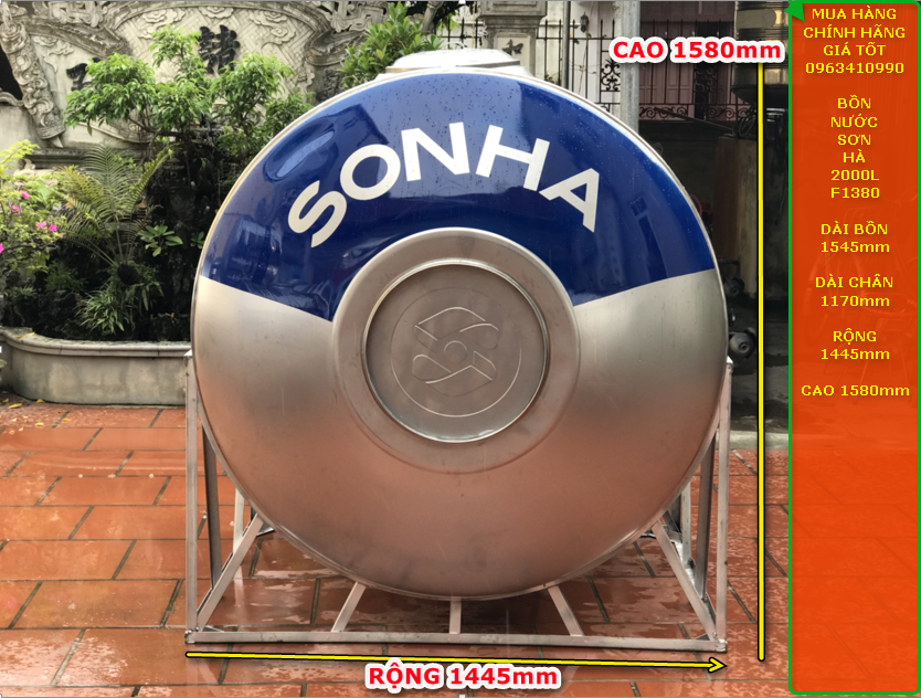 Bồn Nước Sơn Hà 2000L Ngang F1380