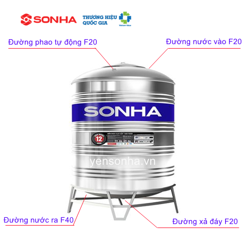 Bồn Nước Sơn Hà 1500L Đứng F960