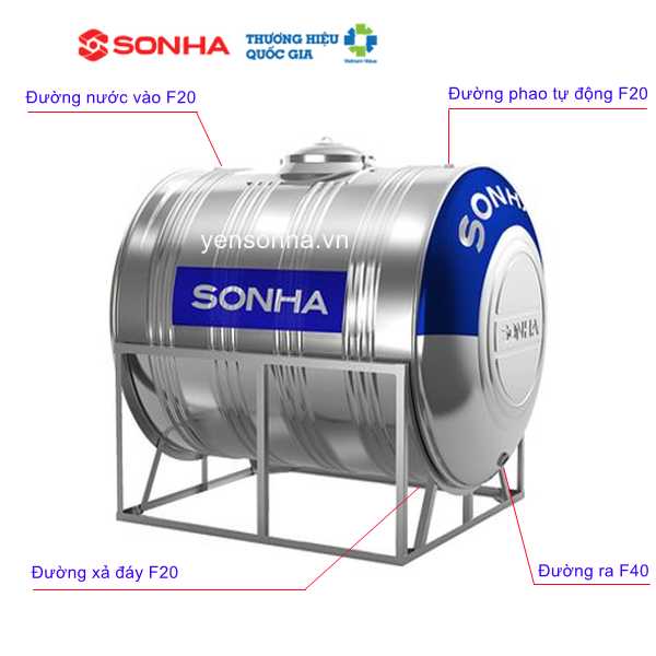 Bồn Nước Sơn Hà 1500L Ngang F960