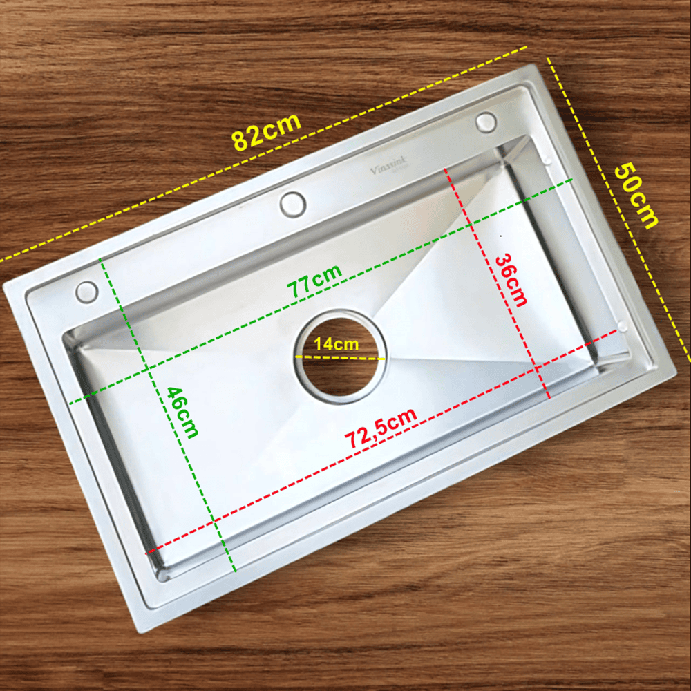 Chậu âm bàn đá 1 hố Vinasink 1H8250