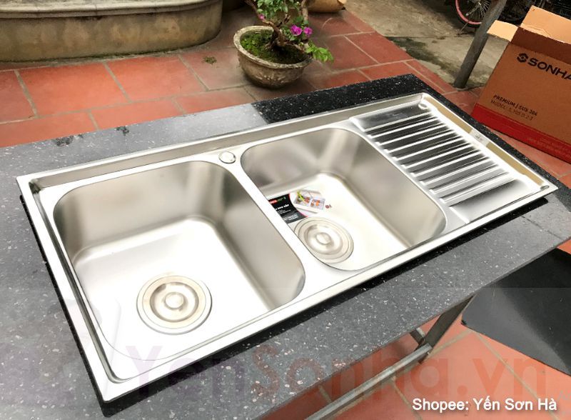 Chậu rửa bát Sơn Hà S105 bàn phải