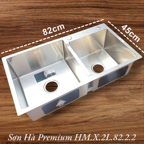 Chậu rửa bát Sơn Hà Premium 2 hố lệch