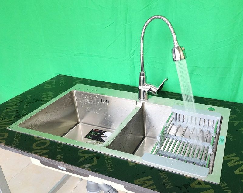 Bộ chậu Luxuyry 2 hố cân và vòi Pop Song VR6002