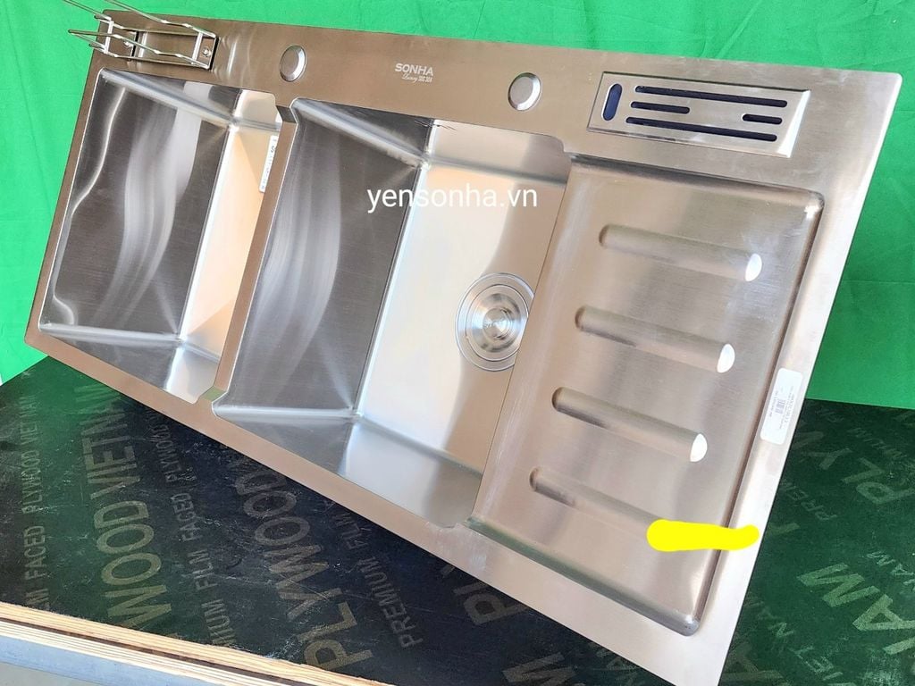 Chậu rửa Luxury Sơn Hà 2 Hố có bàn