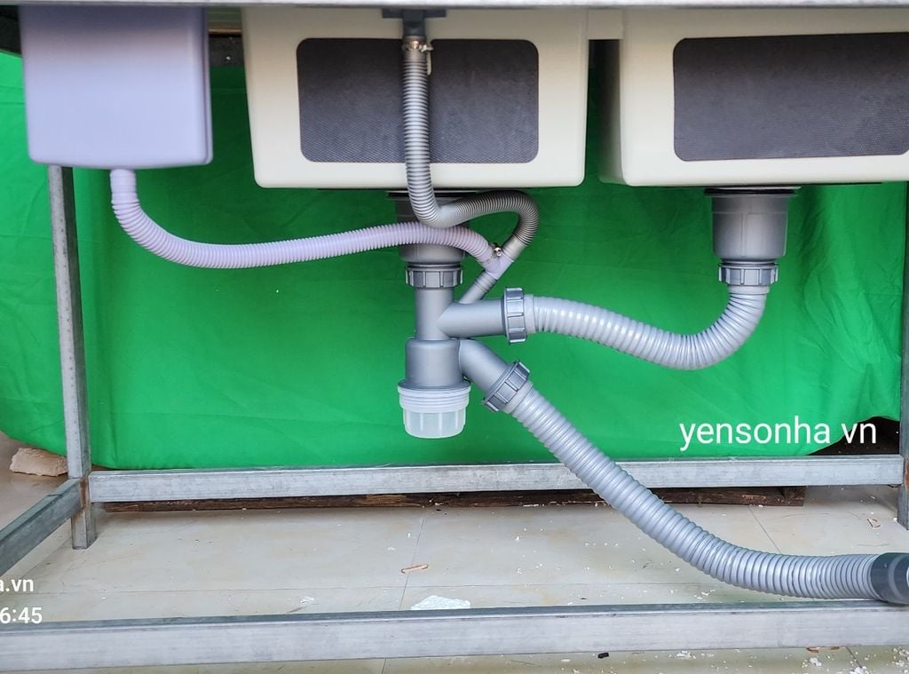 Chậu rửa Luxury Sơn Hà 2 Hố có bàn