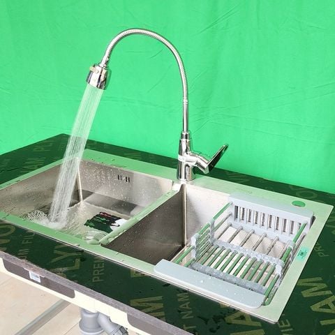 Bộ chậu Luxuyry 2 hố cân và vòi Pop Song VR6002