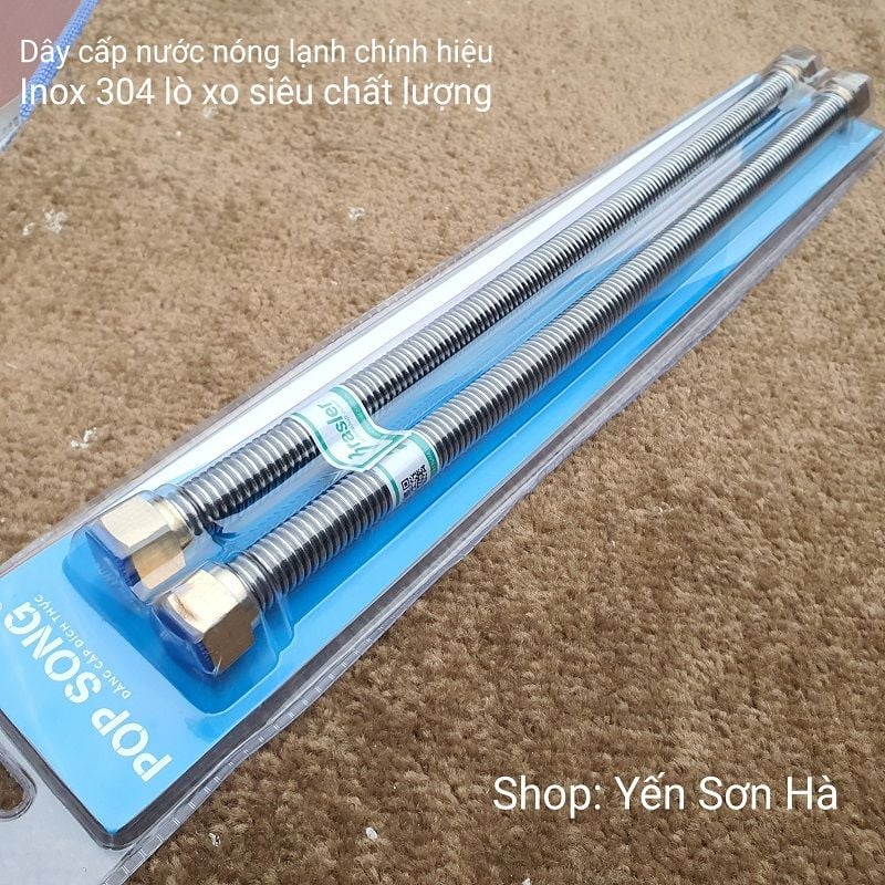 Dây cấp nóng lạnh lò xo inox 304 chính hiệu Brasler