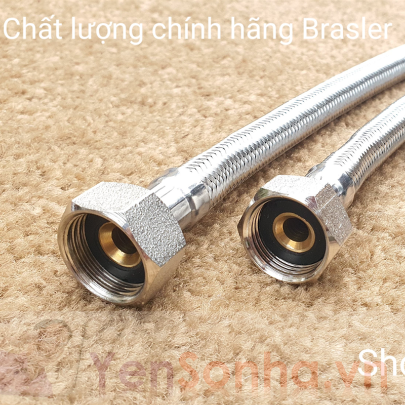 Dây cấp nước nóng lạnh inox sợi 304 chính hiệu Brasler