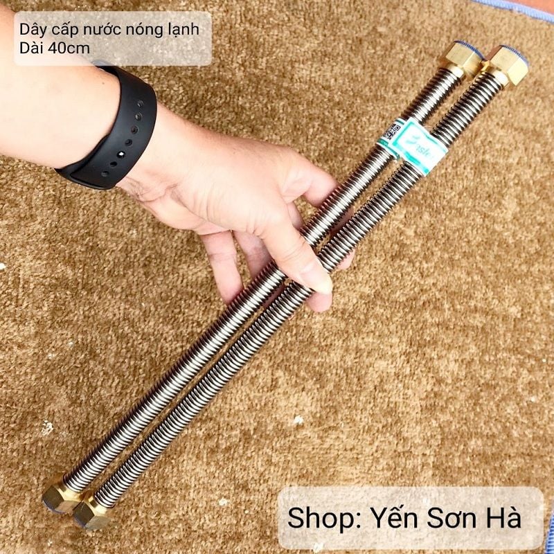 Dây cấp nóng lạnh lò xo inox 304 chính hiệu Brasler