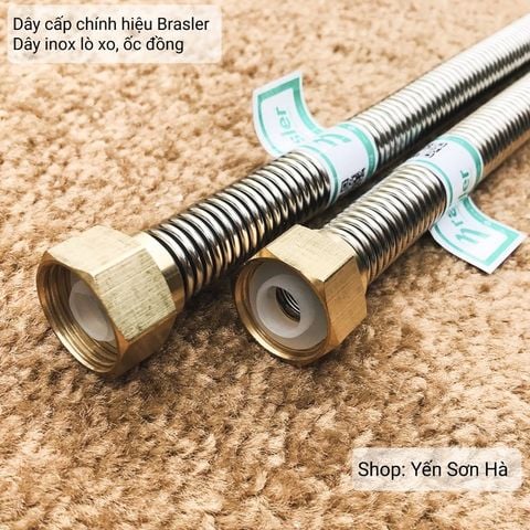 Dây cấp nóng lạnh lò xo inox 304 chính hiệu Brasler