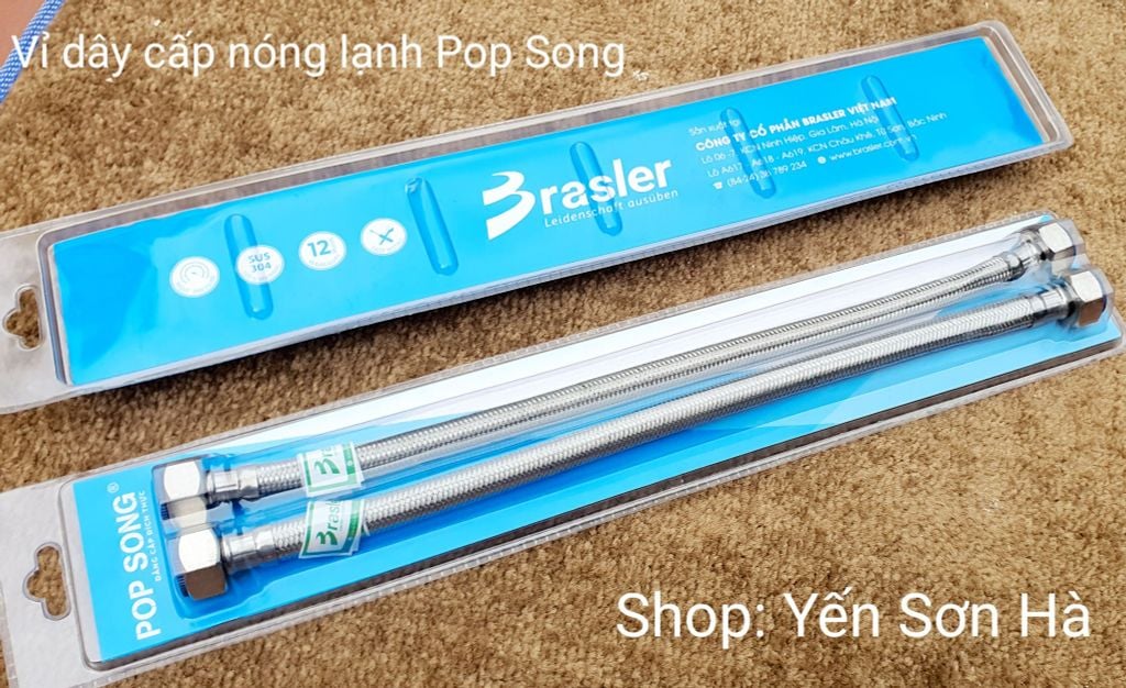 Dây cấp nước nóng lạnh inox sợi 304 chính hiệu Brasler