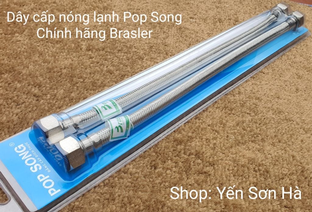 Dây cấp nước nóng lạnh inox sợi 304 chính hiệu Brasler