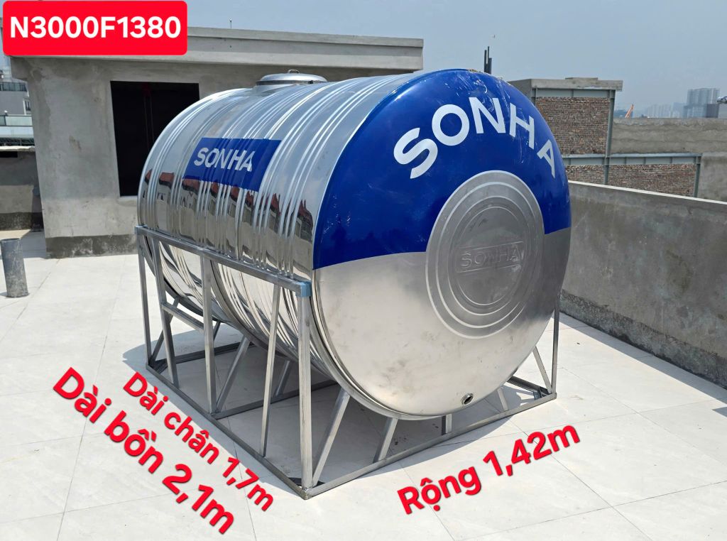 Bồn Nước Sơn Hà 3000L Ngang F1380
