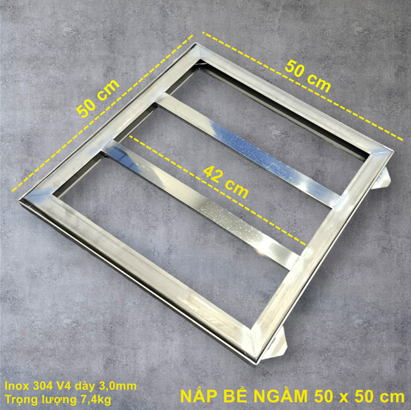 Nắp bể ngầm inox 50x50