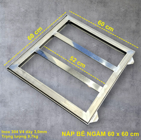 Nắp bể ngầm inox 60x60