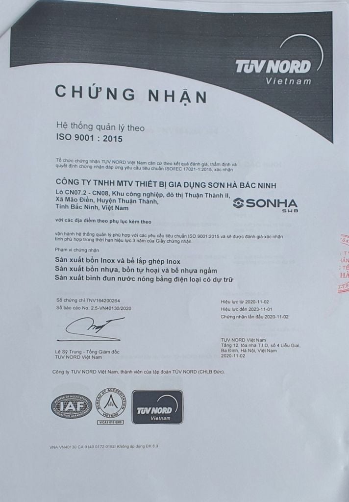 Bồn nhựa Sơn Hà 1000L đứng