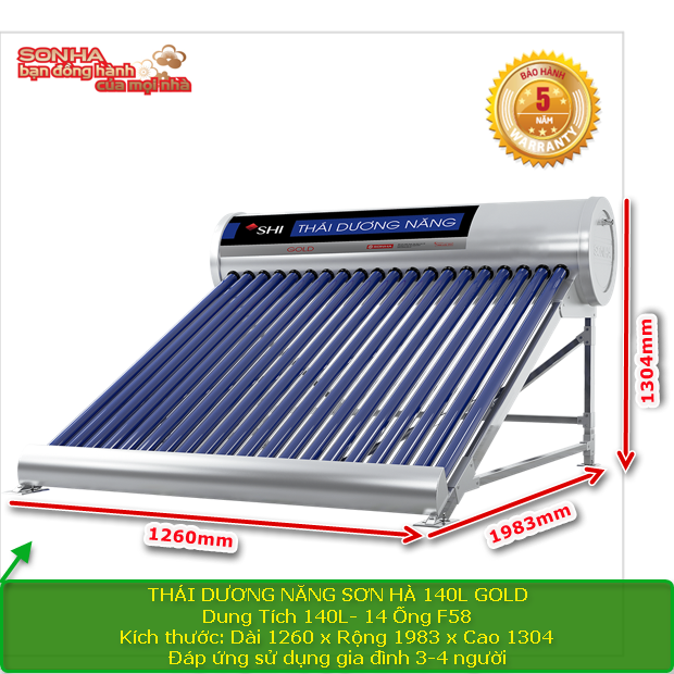 Thái Dương Năng Eco Plus 140L