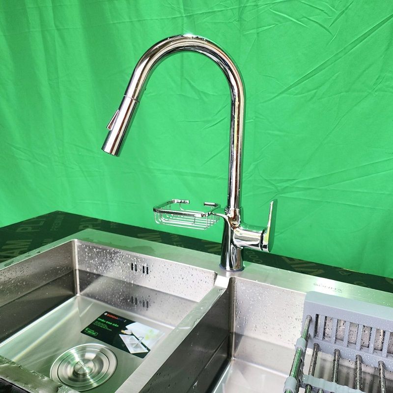 Vòi rửa bát dây rút HG bóng