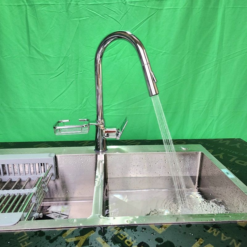 Vòi rửa bát dây rút HG bóng