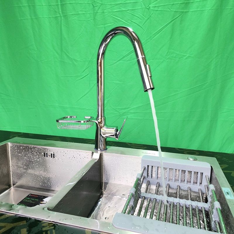 Vòi rửa bát dây rút HG bóng