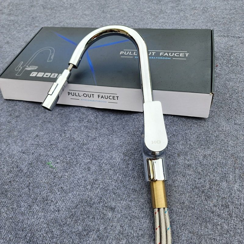 Vòi rửa bát dây rút HG bóng