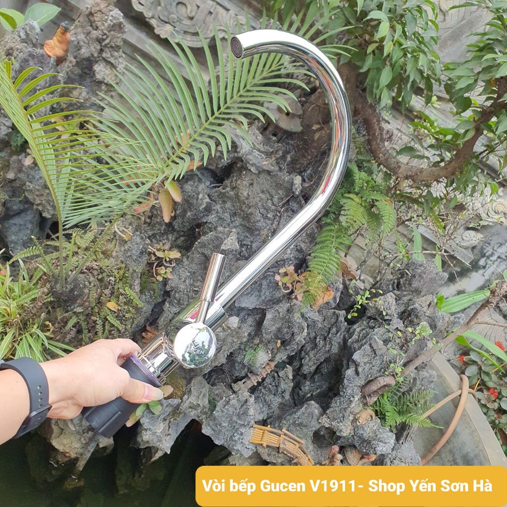 Vòi rửa bát nóng lạnh Gucen V1911