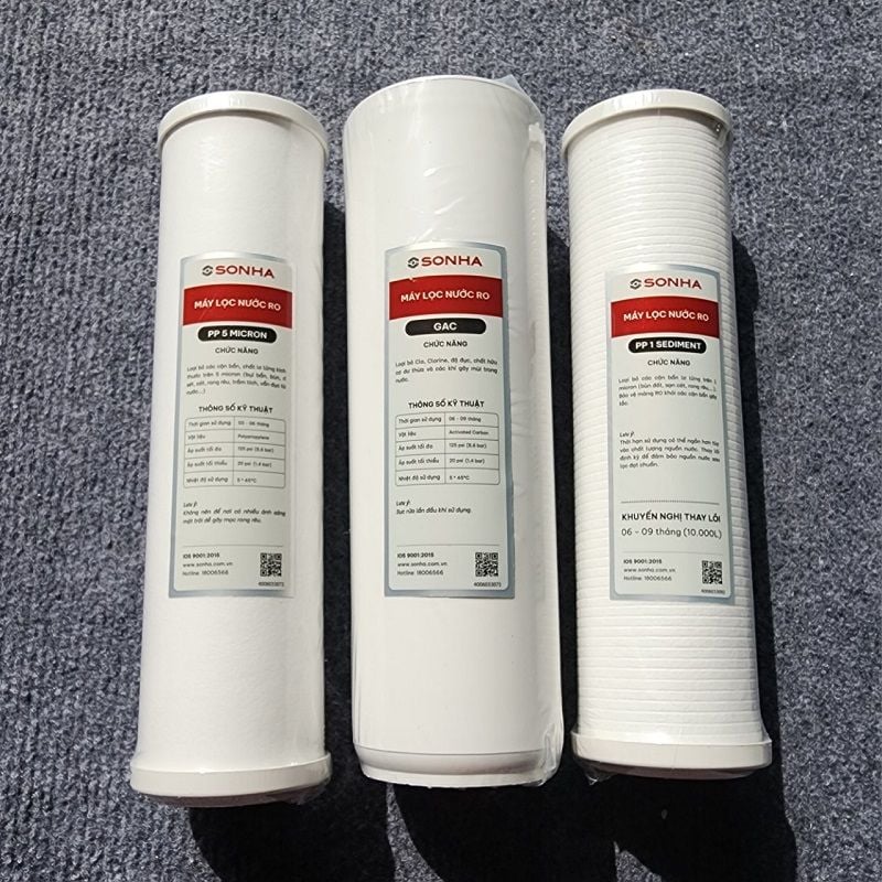 Bộ 3 Lõi lọc nước RO Sơn Hà
