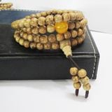  Chuỗi Trầm hương 108 hạt 6ly mix đá khắc chú Omani & Chú Đại Bi VHT240726 