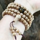  Chuỗi Trầm hương 108 hạt 6ly mix đá khắc chú Omani & Chú Đại Bi VHT240726 