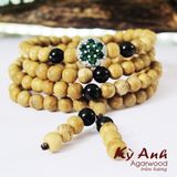  Chuỗi Trầm Hương 108, 6ly Mix Bạc _VHT010 