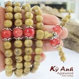  Chuỗi Trầm Hương 108hạt 6-7mm mix 5 hạt đá- VHT030 