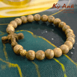  Vòng tay mix hoa sen/thánh giá  8mm Philippine VHT230208 