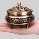  Lư Đỉnh Đồng Trạm Khắc Hoa Văn 3 Chân - DCN111 